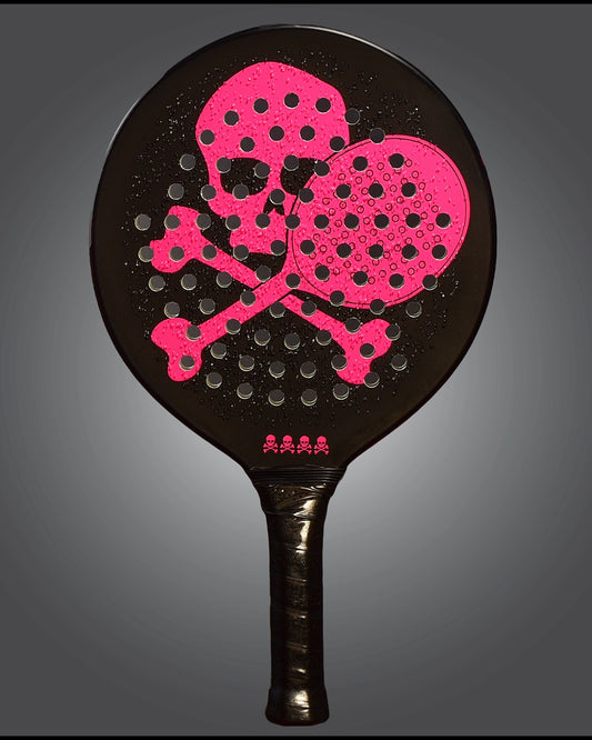 MIDNIGHT BRAND PADDLE RACKET - MATTE BLACK with FUSIA PINK LOGO