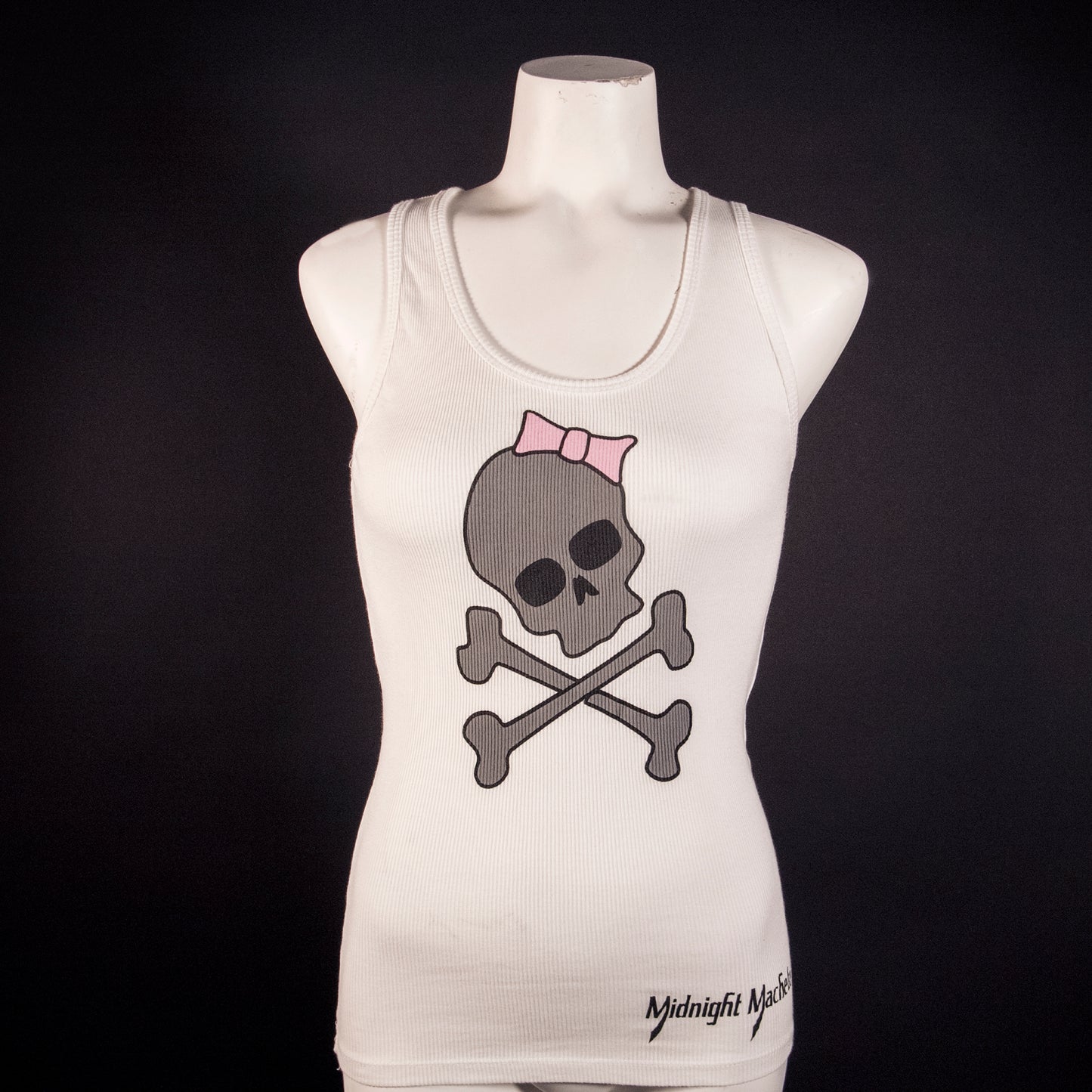 Skull-N-Bows Ladies Ribbed Tank