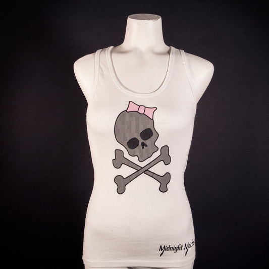 Skull-N-Bows Ladies Ribbed Tank