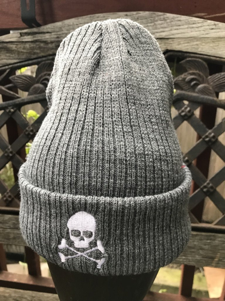 Midnight Ribbed Skull Cap - Grey